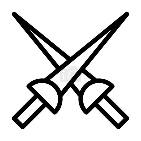 Illustration for Fencing Vector Thick Line Icon For Personal And Commercial Use - Royalty Free Image