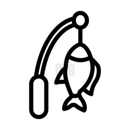 Illustration for Fishing Vector Thick Line Icon For Personal And Commercial Use - Royalty Free Image