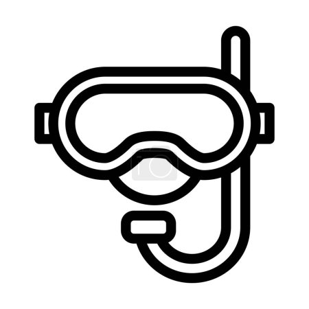 Illustration for Snorkel Vector Thick Line Icon For Personal And Commercial Use - Royalty Free Image