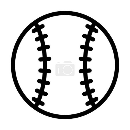 Téléchargez les illustrations : Icône de ligne épaisse de vecteur de baseball pour l'usage personnel et commercial - en licence libre de droit