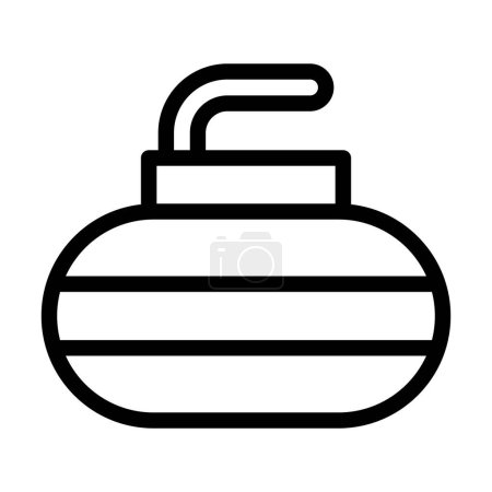Ilustración de Curling Vector Thick Line Icono para uso personal y comercial - Imagen libre de derechos