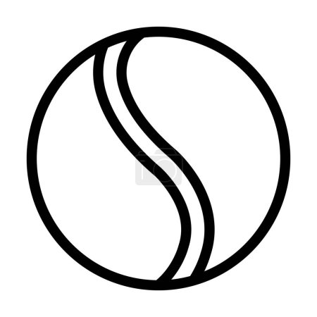 Téléchargez les illustrations : Icône de ligne épaisse de vecteur de balle de tennis pour l'usage personnel et commercial - en licence libre de droit
