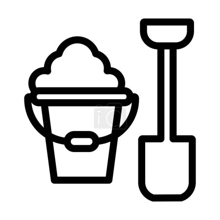 Illustration for Sand Bucket Vector Thick Line Icon For Personal And Commercial Use - Royalty Free Image