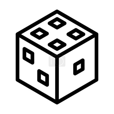 Illustration for Dice Vector Thick Line Icon For Personal And Commercial Use - Royalty Free Image