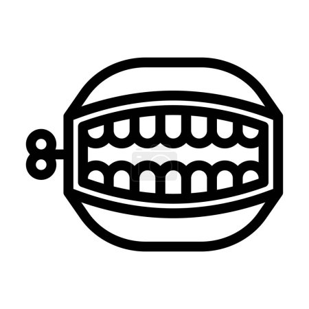 Illustration for Toy Teeth Vector Thick Line Icon For Personal And Commercial Use - Royalty Free Image