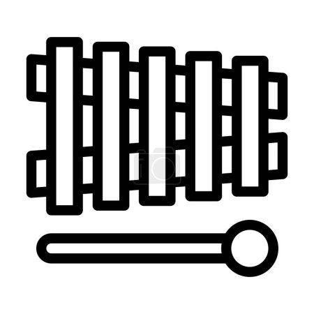 Téléchargez les illustrations : Icône de ligne épaisse de vecteur de xylophone pour l'usage personnel et commercial - en licence libre de droit