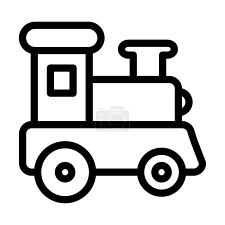 Illustration for Toy Train Vector Thick Line Icon For Personal And Commercial Use - Royalty Free Image