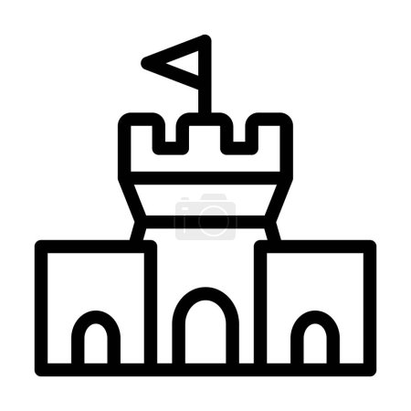 Illustration for Sand Castle Vector Thick Line Icon For Personal And Commercial Use - Royalty Free Image