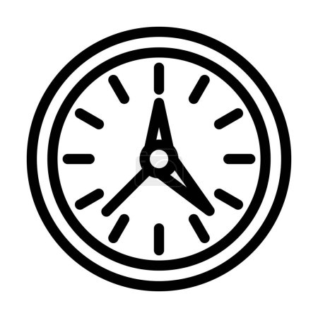 Téléchargez les illustrations : Icône de ligne épaisse de vecteur d'horloge pour l'usage personnel et commercial - en licence libre de droit