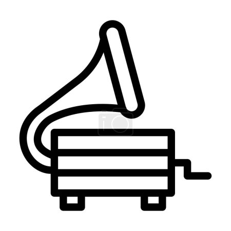 Ilustración de Icono de línea gruesa del vector del gramófono para el uso personal y comercial - Imagen libre de derechos