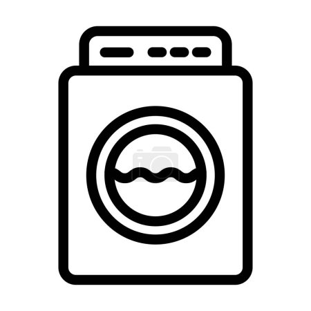 Téléchargez les illustrations : Icône de ligne épaisse de vecteur de machine à laver pour l'usage personnel et commercial - en licence libre de droit