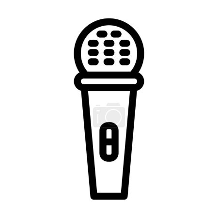 Téléchargez les illustrations : Icône épaisse de ligne de vecteur de microphone pour l'usage personnel et commercial - en licence libre de droit