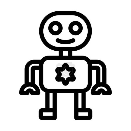 Ilustración de Robot Vector Thick Line Icono para uso personal y comercial - Imagen libre de derechos