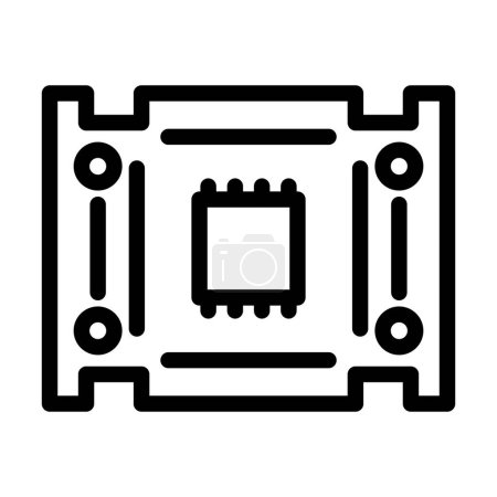 Illustration for Pcb Board Vector Thick Line Icon For Personal And Commercial Use - Royalty Free Image
