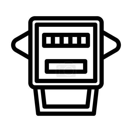 Illustration for Electric Counter Vector Thick Line Icon For Personal And Commercial Use - Royalty Free Image