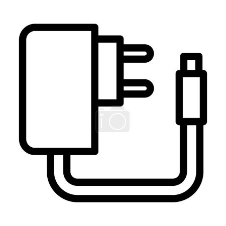Téléchargez les illustrations : Icône épaisse de ligne de vecteur d'adaptateur pour l'usage personnel et commercial - en licence libre de droit