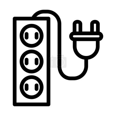Illustration for Extension Cord Vector Thick Line Icon For Personal And Commercial Use - Royalty Free Image