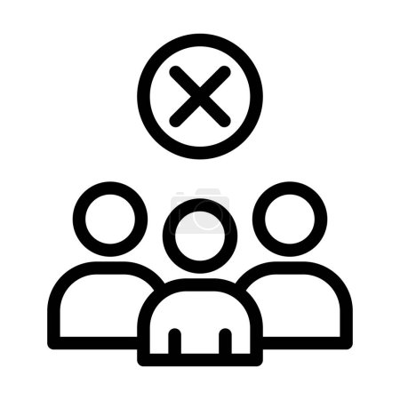 Ilustración de Evite multitudes Vector línea gruesa icono para uso personal y comercial - Imagen libre de derechos