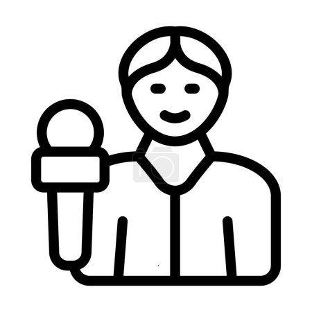 Illustration for Reporter Vector Thick Line Icon For Personal And Commercial Use - Royalty Free Image