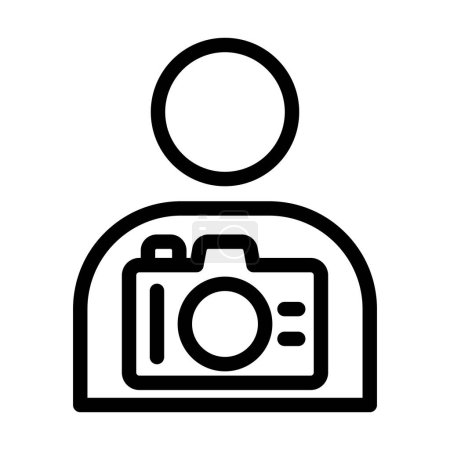 Téléchargez les illustrations : Icône de ligne épaisse de vecteur d'homme de caméra pour l'usage personnel et commercial - en licence libre de droit