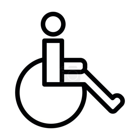 Téléchargez les illustrations : Icône de ligne épaisse de vecteur handicapé pour l'usage personnel et commercial - en licence libre de droit