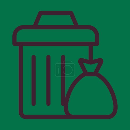 Ilustración de Icono de línea gruesa del vector de la basura para el uso personal y comercial - Imagen libre de derechos