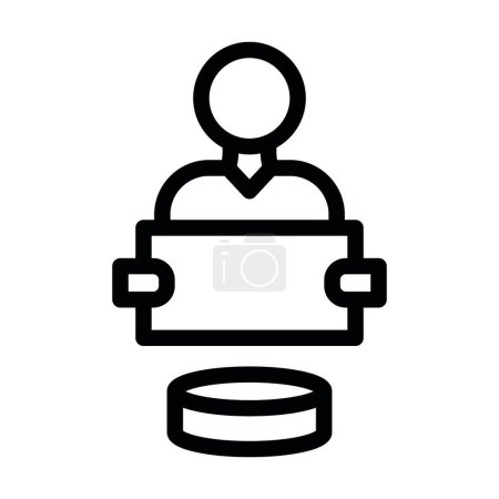 Ilustración de Vector sin hogar línea gruesa icono para uso personal y comercial - Imagen libre de derechos