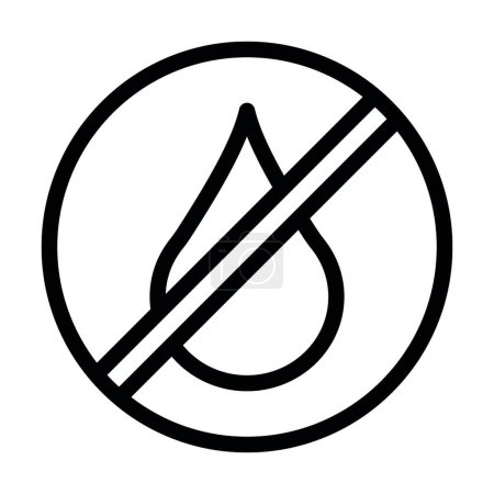Ilustración de Ningún icono de la línea gruesa del vector del agua para el uso personal y comercial - Imagen libre de derechos
