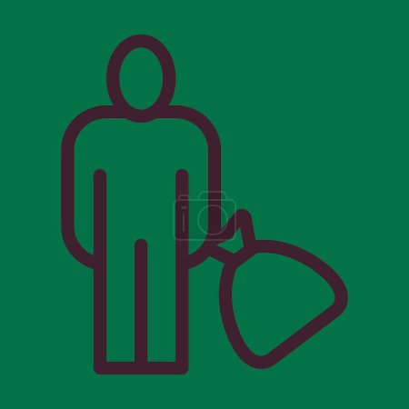 Ilustración de Icono de línea gruesa del vector del refugiado para el uso personal y comercial - Imagen libre de derechos
