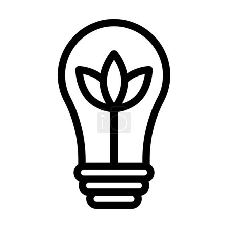 Téléchargez les illustrations : Icône de ligne épaisse de vecteur d'ampoule d'Eco pour l'usage personnel et commercial - en licence libre de droit