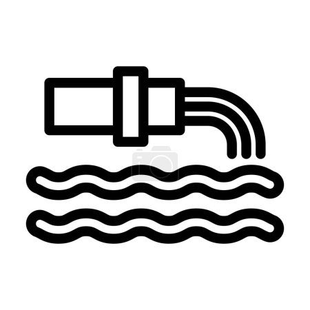 Illustration for Water Pollution Vector Thick Line Icon For Personal And Commercial Use - Royalty Free Image