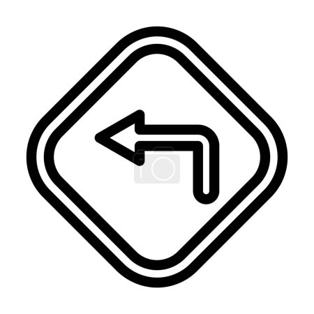 Illustration for Go Left Vector Thick Line Icon For Personal And Commercial Use - Royalty Free Image