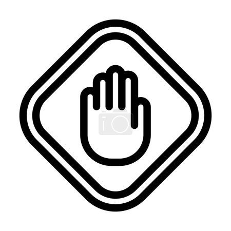 Ilustración de Stop Vector Thick Line Icono para uso personal y comercial - Imagen libre de derechos