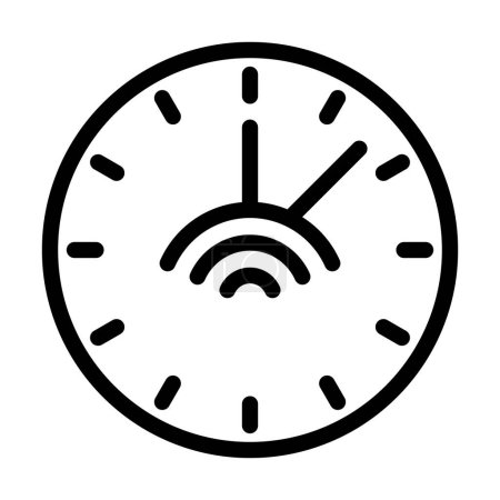 Téléchargez les illustrations : Icône de ligne épaisse de vecteur d'horloge intelligente pour l'usage personnel et commercial - en licence libre de droit