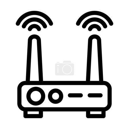 Ilustración de Icono de línea gruesa del vector del router de Wifi para el uso personal y comercial - Imagen libre de derechos