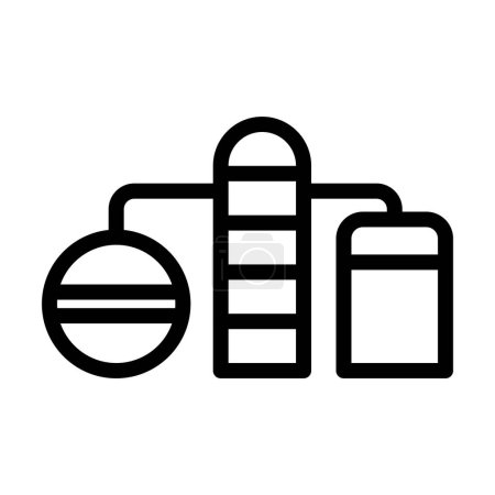 Ilustración de Icono de línea gruesa del vector de la refinería de aceite para el uso personal y comercial - Imagen libre de derechos