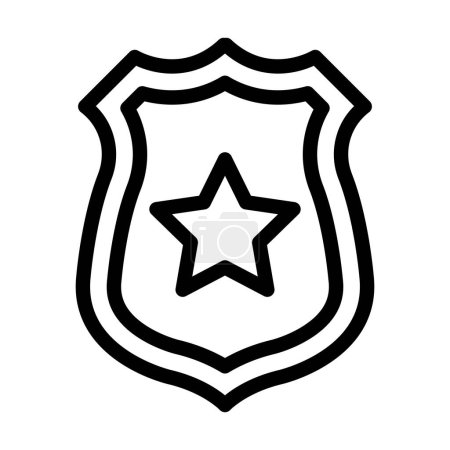 Illustration for Police Badge Vector Thick Line Icon For Personal And Commercial Use - Royalty Free Image