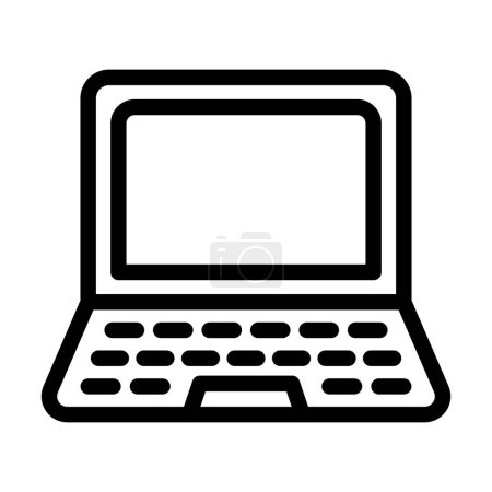Téléchargez les illustrations : Icône épaisse de ligne de vecteur d'ordinateur portable pour l'usage personnel et commercial - en licence libre de droit