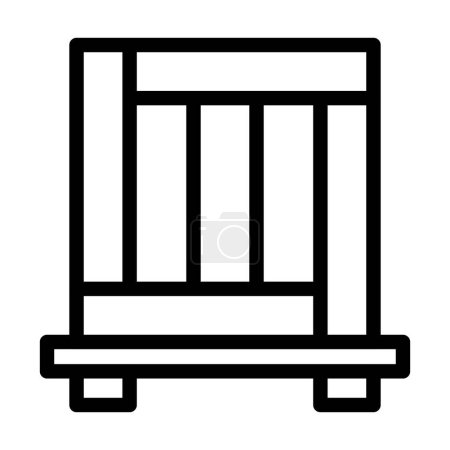 Ilustración de Icono de línea gruesa de vectores de caja de madera para uso personal y comercial - Imagen libre de derechos