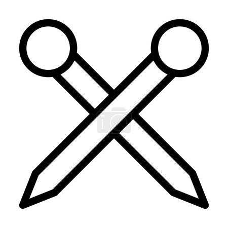 Illustration for Knitting Needles Vector Thick Line Icon For Personal And Commercial Use - Royalty Free Image