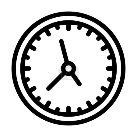 Téléchargez les illustrations : Icône de ligne épaisse de vecteur d'horloge de mur pour l'usage personnel et commercial - en licence libre de droit