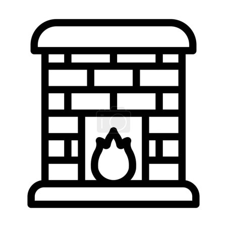 Téléchargez les illustrations : Icône de ligne épaisse de vecteur de cheminée pour l'usage personnel et commercial - en licence libre de droit