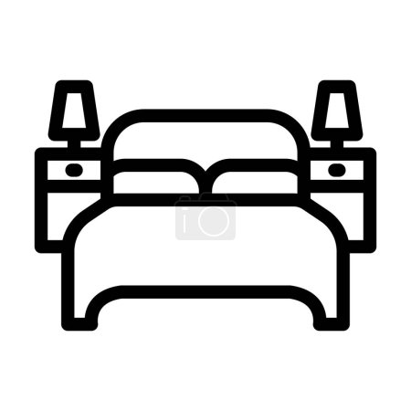 Illustration for Bedroom Vector Thick Line Icon For Personal And Commercial Use - Royalty Free Image