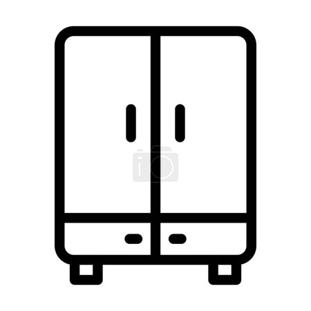Illustration for Wardrobe Vector Thick Line Icon For Personal And Commercial Use - Royalty Free Image