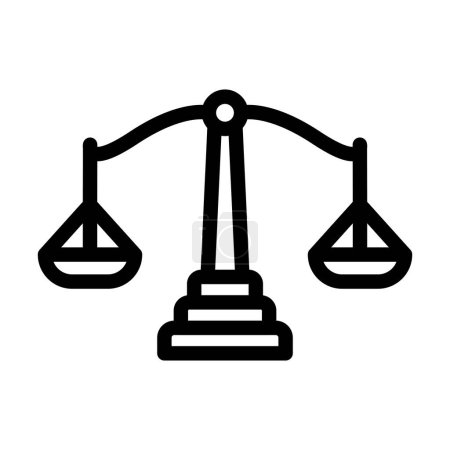 Illustration for Justice Scale Vector Thick Line Icon For Personal And Commercial Use - Royalty Free Image
