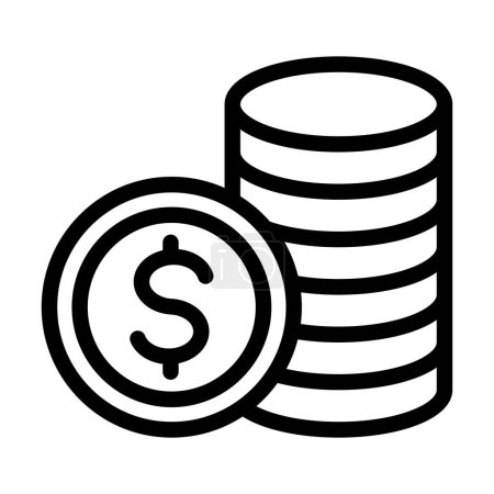Illustration for Coins Vector Thick Line Icon For Personal And Commercial Use - Royalty Free Image