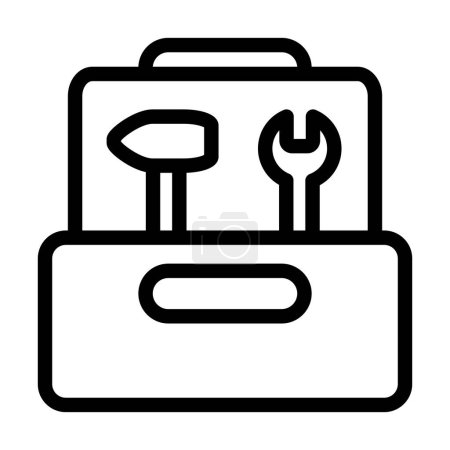 Ilustración de Icono de línea gruesa del vector de la caja de herramientas para el uso personal y comercial - Imagen libre de derechos