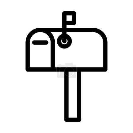 Téléchargez les illustrations : Icône épaisse de ligne de vecteur de boîte aux lettres pour l'usage personnel et commercial - en licence libre de droit