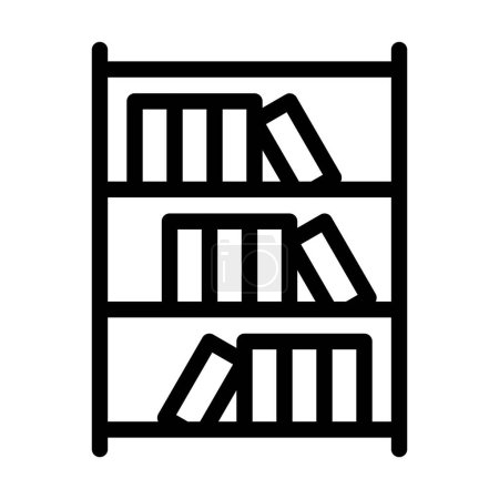 Téléchargez les illustrations : Icône de ligne épaisse de vecteur d'étagère de livre pour l'usage personnel et commercial - en licence libre de droit