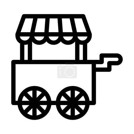 Illustration for Ice Cream Cart Vector Thick Line Icon For Personal And Commercial Use - Royalty Free Image